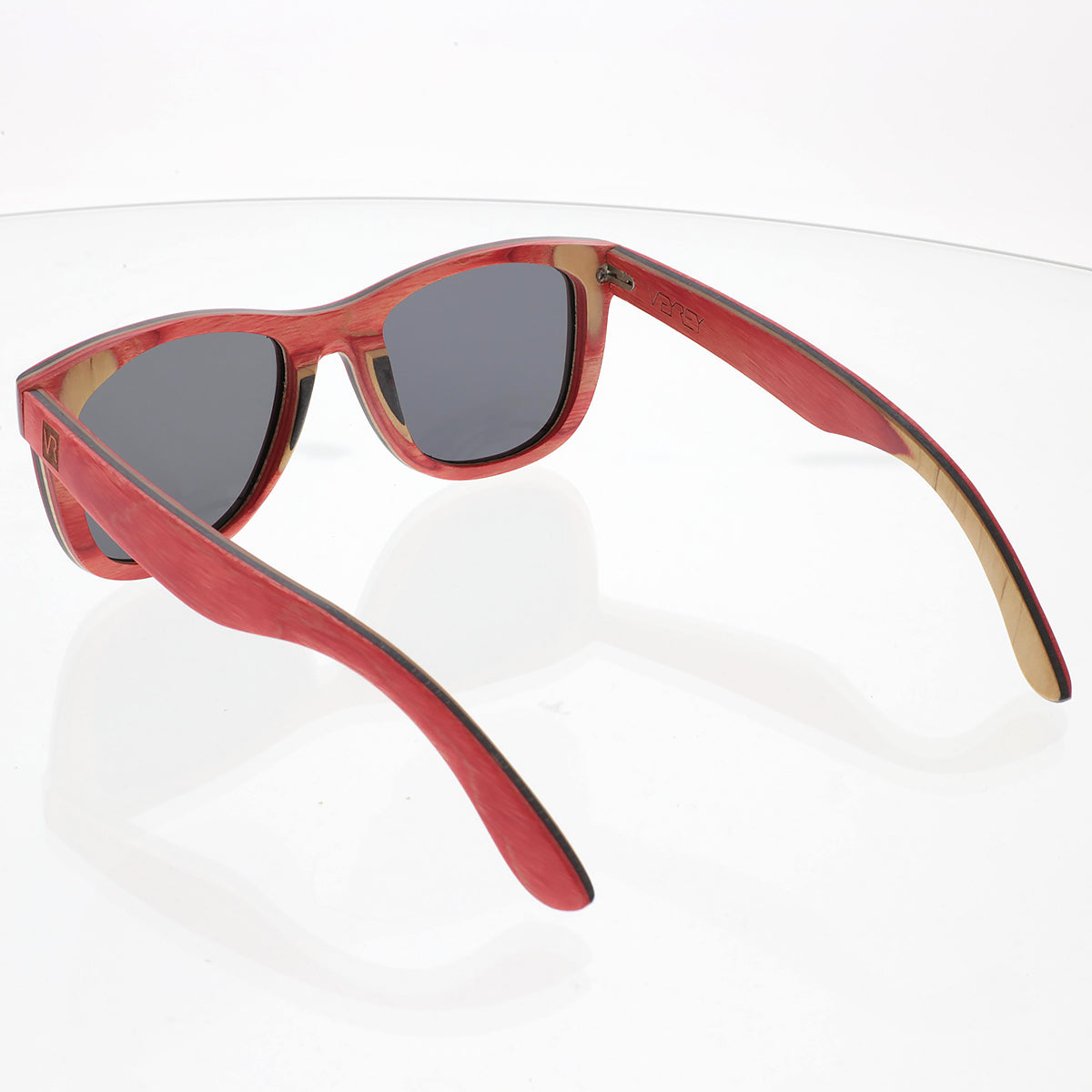 VeyRey Dřevěné polarizační sluneční brýle Metasequoia červené