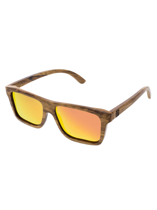 VeyRey Dřevěné sluneční brýle Forest červená skla