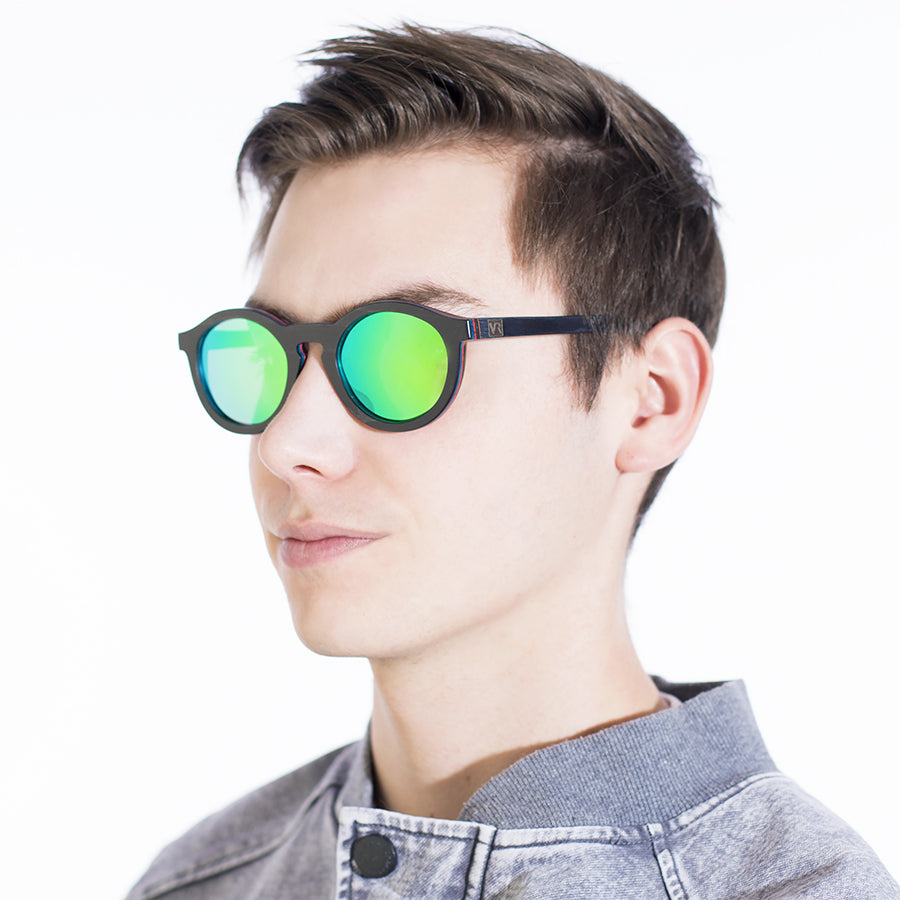 VeyRey Sluneční brýle dřevěné polarizační Hornbeam zelená skla