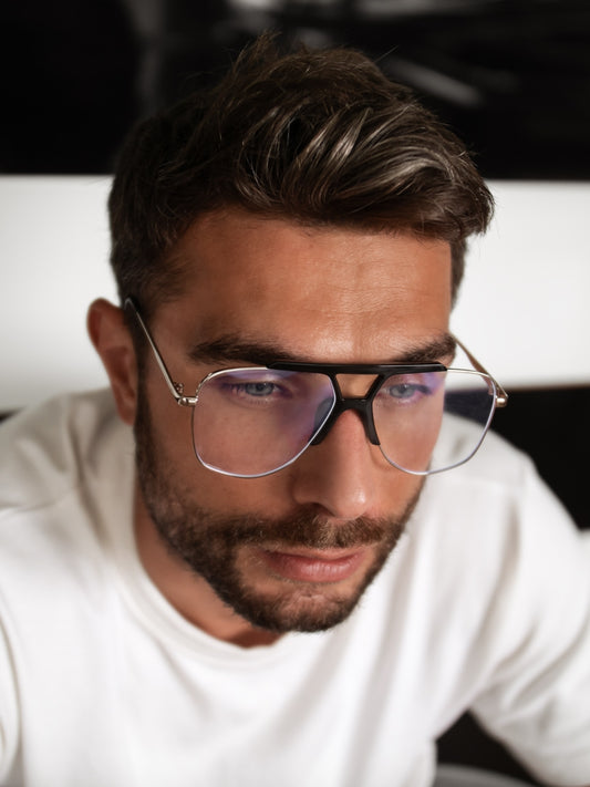 VeyRey Brýle blokující modré světlo Asa stříbrné