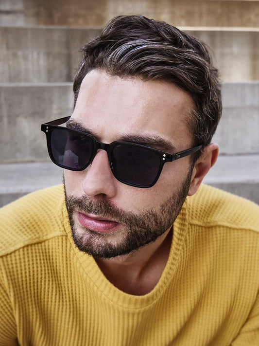 VeyRey Sluneční brýle polarizační hranaté Parisse černé