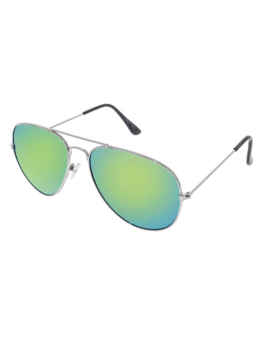 VeyRey Sluneční brýle zrcadlové pilotky zelené
